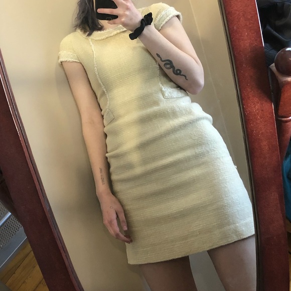 Ropé sand coloured short dress with pockets. - Picture 1 of 4